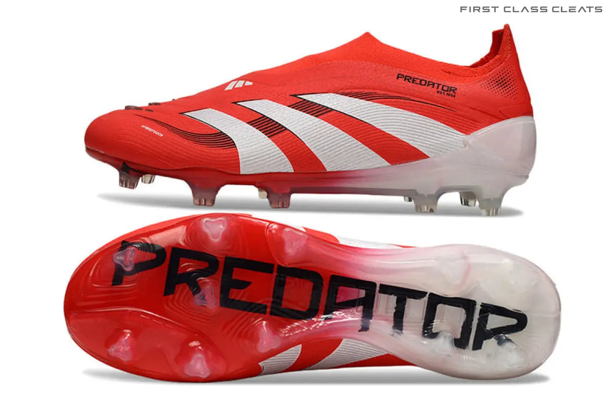 Predator Elite Laceless FG Red/White