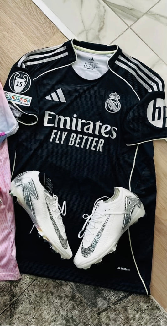 Mercurial Vapor 16 Elite FG Stealth + Real Madrid Away Jersey 25/26